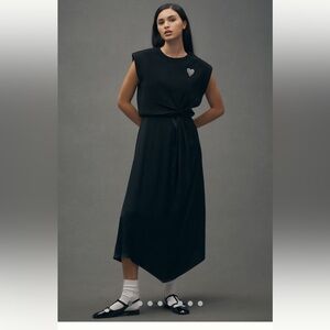 NWT By Anthropologie Cap Sleeve Knit Twofer Midi Dress